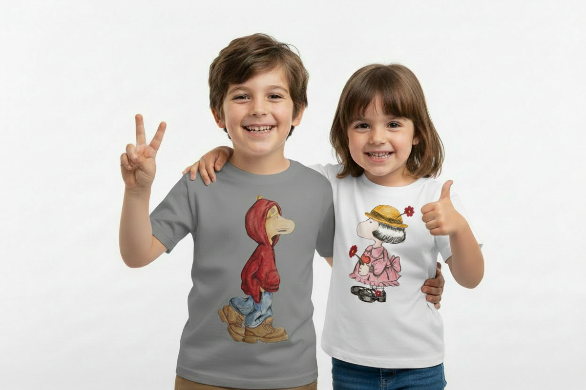 Niño con Darwin gris y niña con Camila blanca