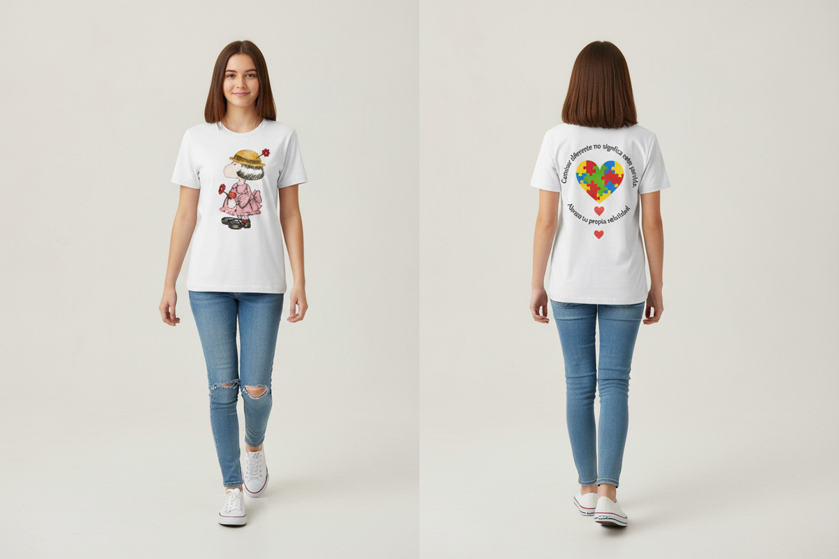 Camila White T-Shirt - Chica Adolescente
