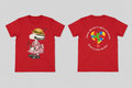 Camila Red T-Shirt - front and back mockup